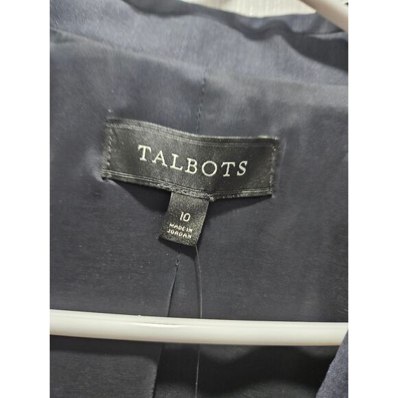 NWT Talbots Wool Blend Navy Blue Blazer Jacket Women's Size 10 MSRP $209.00 - Picture 2 of 10